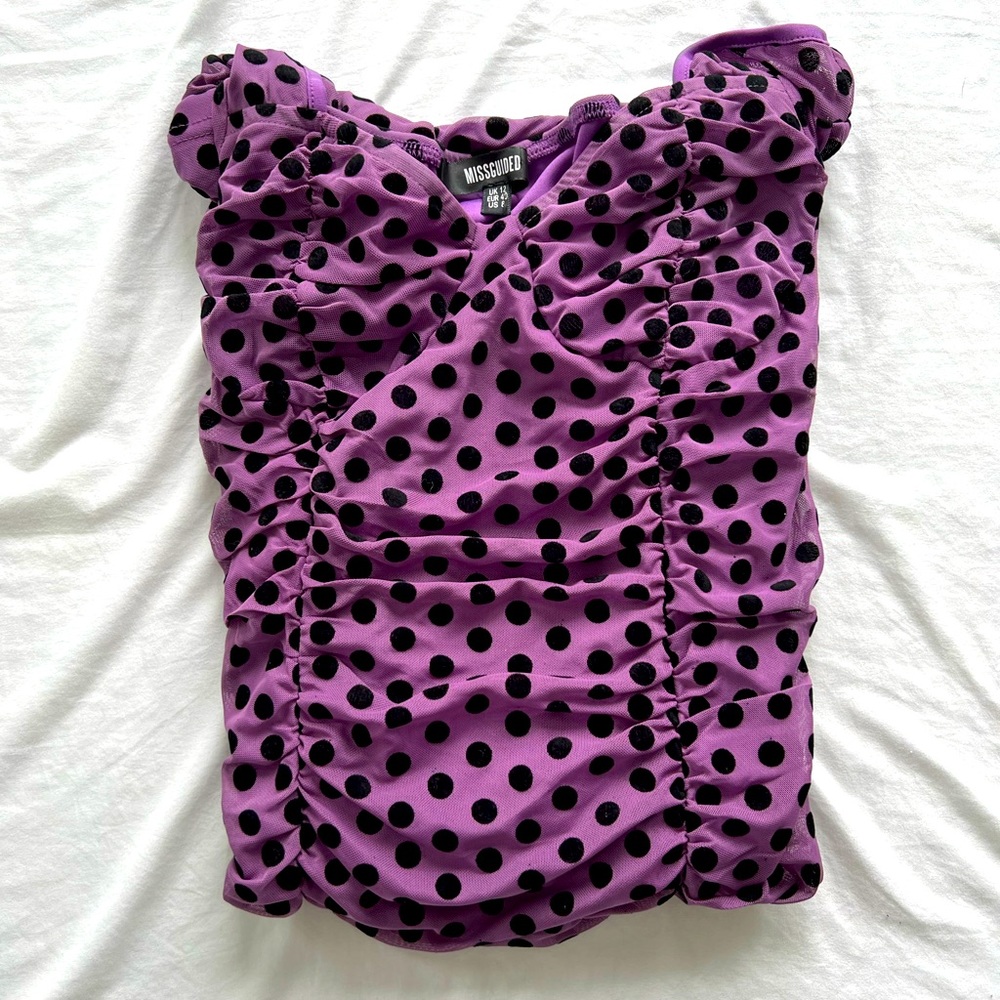 Purple polka dot dress